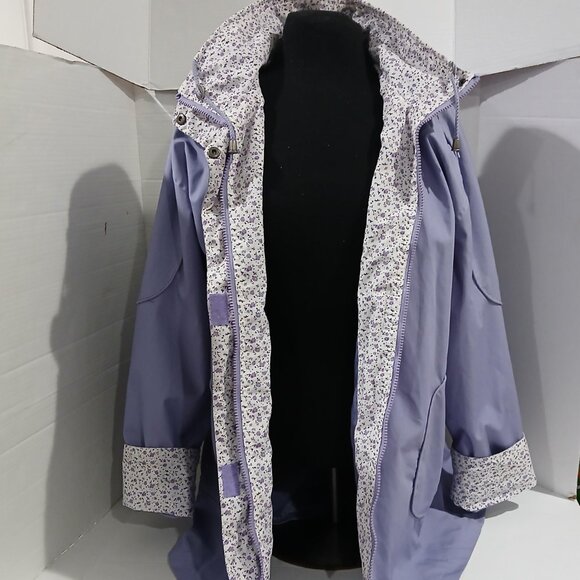 Blair women's lightweight zip/snap jacket front pockets coat size L. - Picture 15 of 16